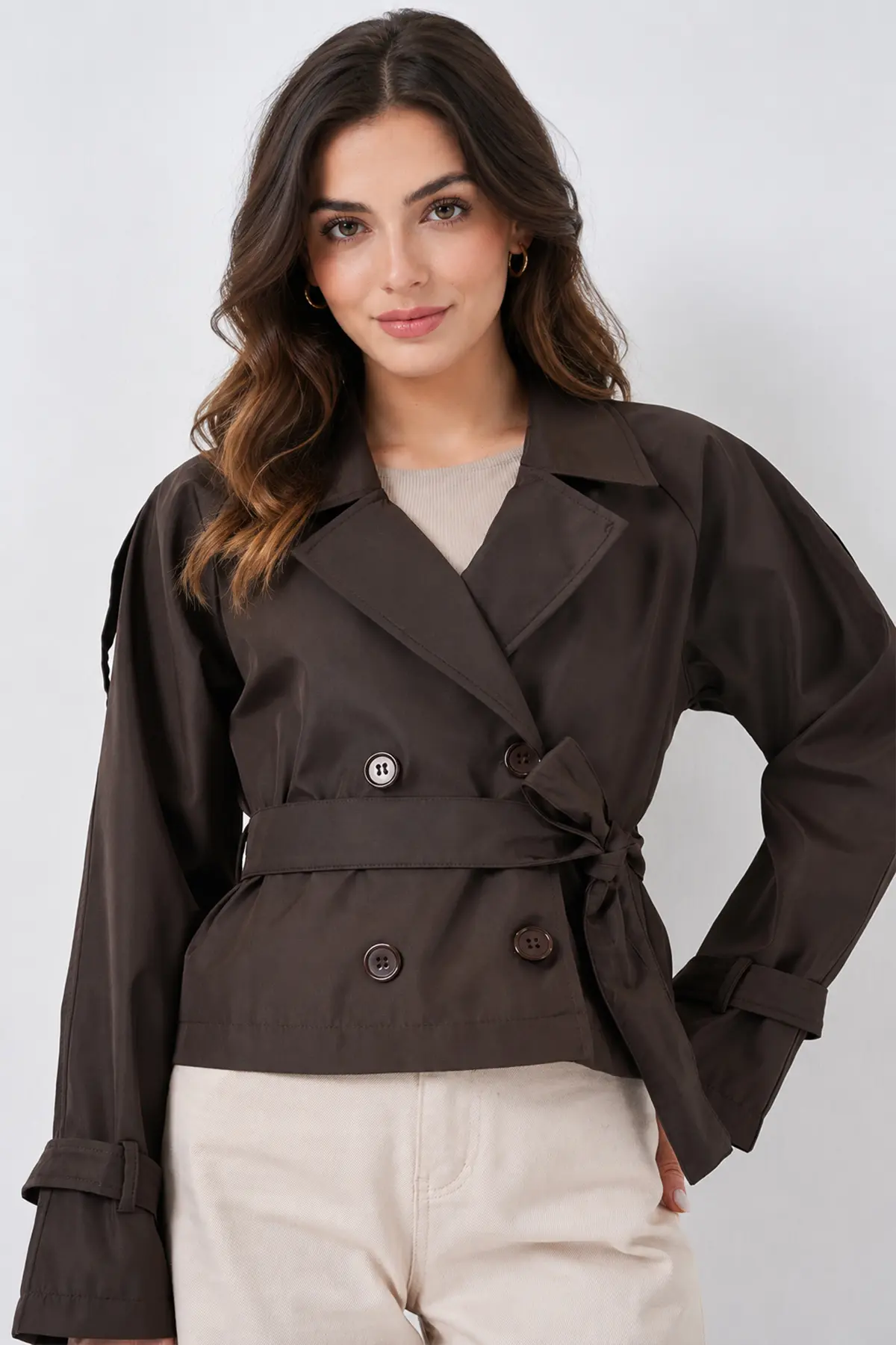 Short Trench Coat With Belt-detail