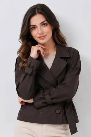 Short Trench Coat With Belt