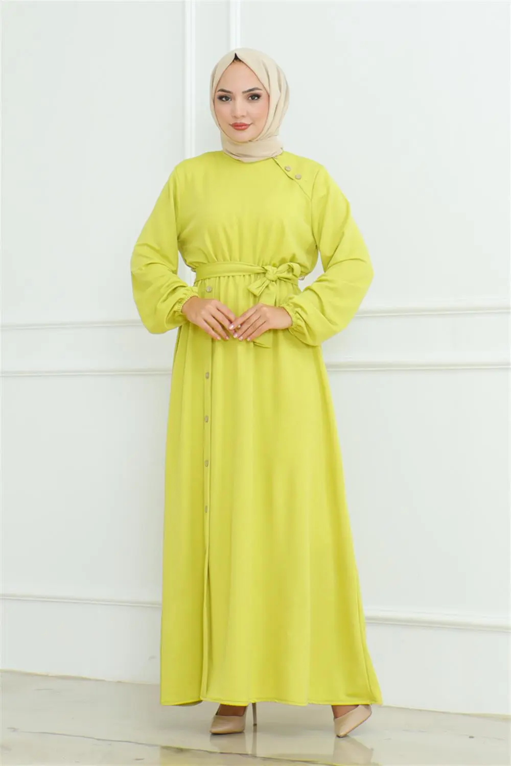 Shoulder Detailed Buttoned Dress-detail