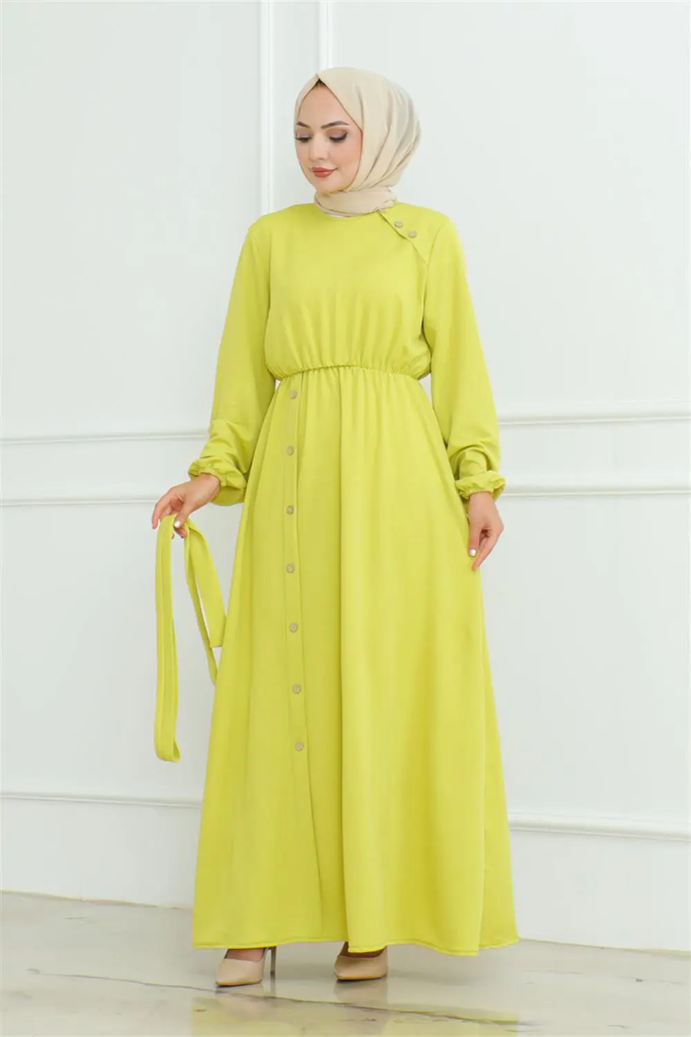 Shoulder Detailed Buttoned Dress-detail