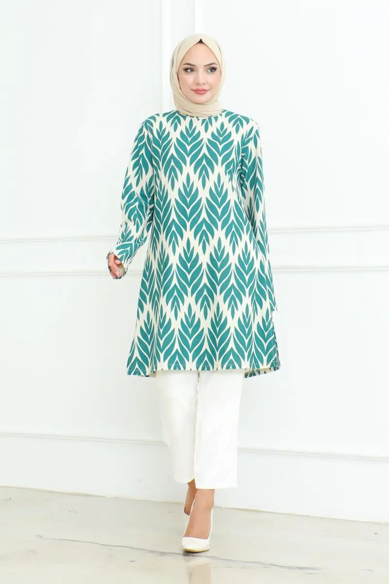 Side Slit Crepe Tunic-detail