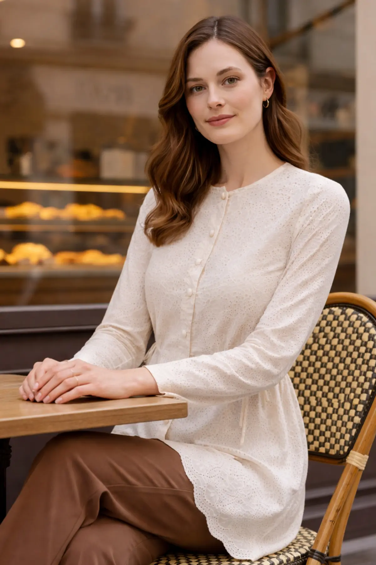 Side-tie Lace Shirt-detail