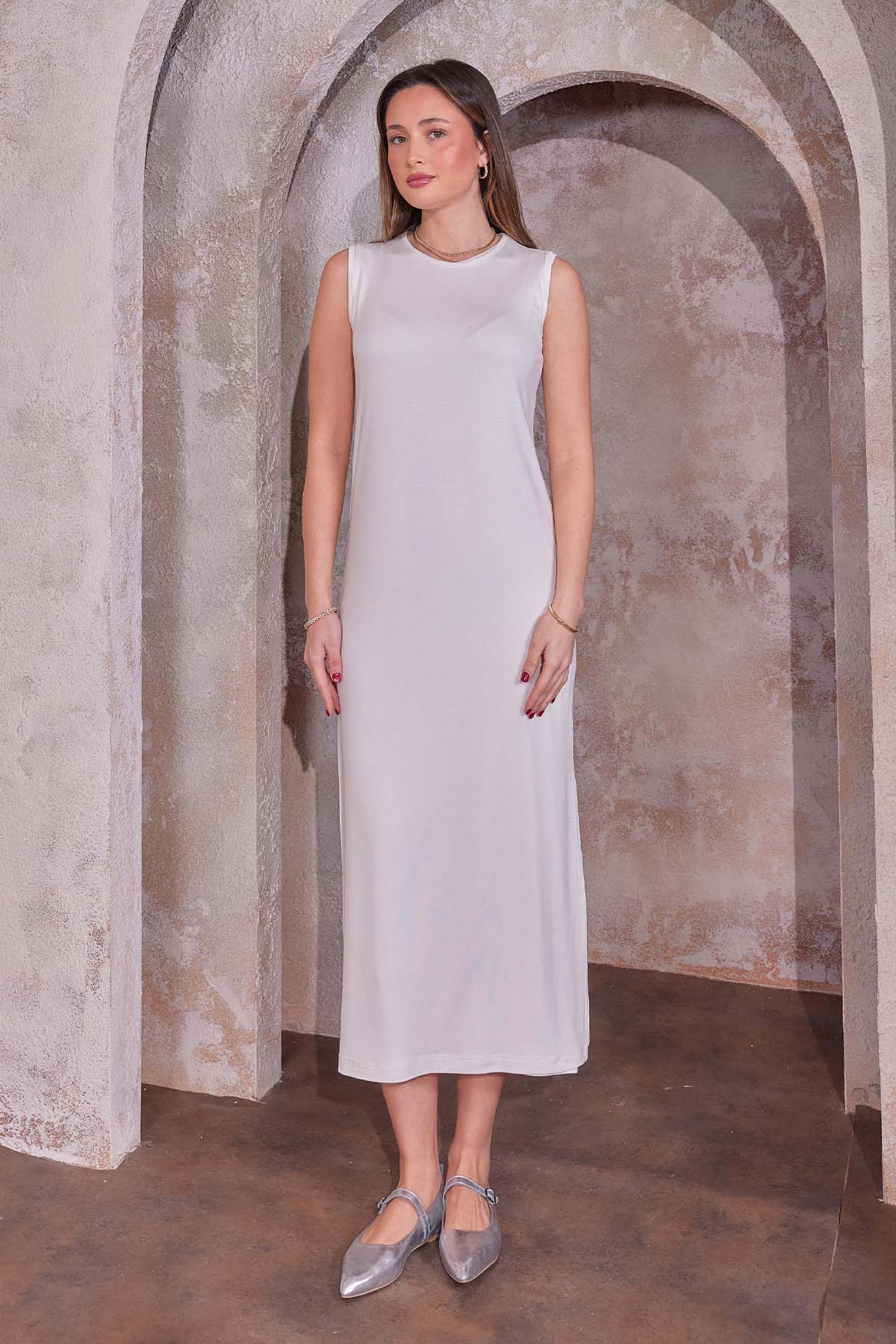 Sleeveless Cotton Undershirt Dress