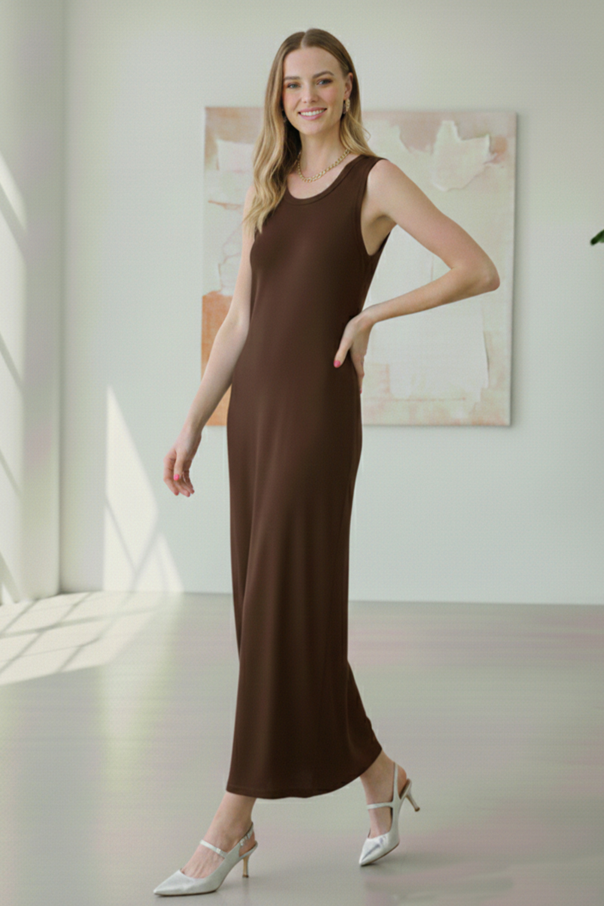 Sleeveless Cotton Undershirt Dress