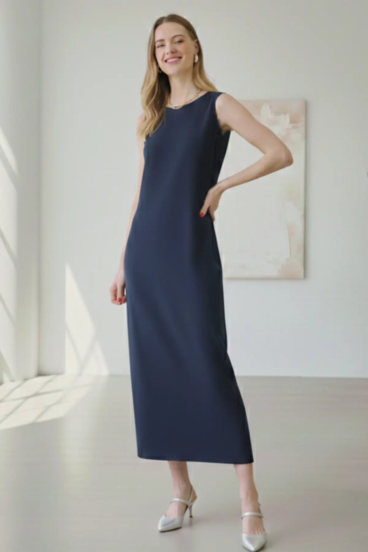 Sleeveless Cotton Undershirt Dress-detail