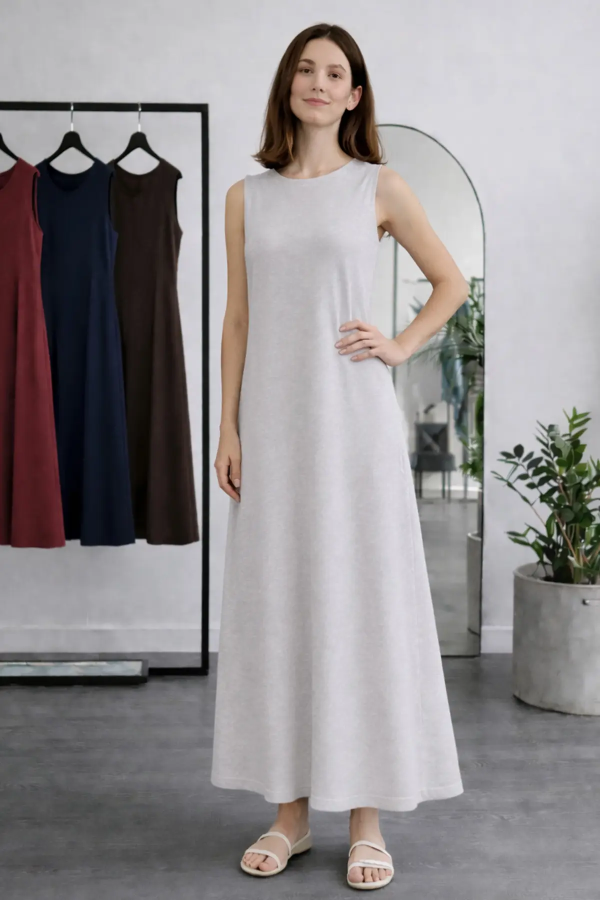 Sleeveless Undershirt Dress-detail