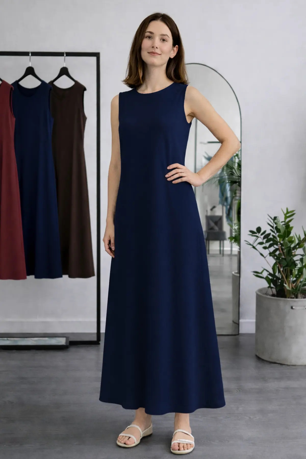 Sleeveless Undershirt Dress-detail