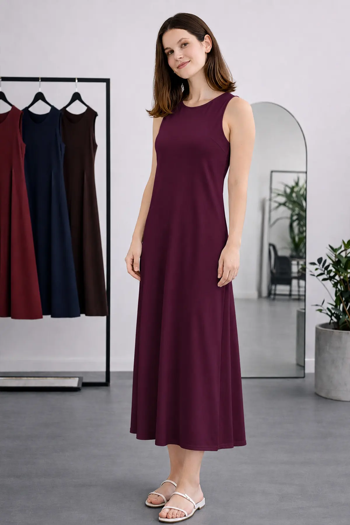 Sleeveless Undershirt Dress-detail