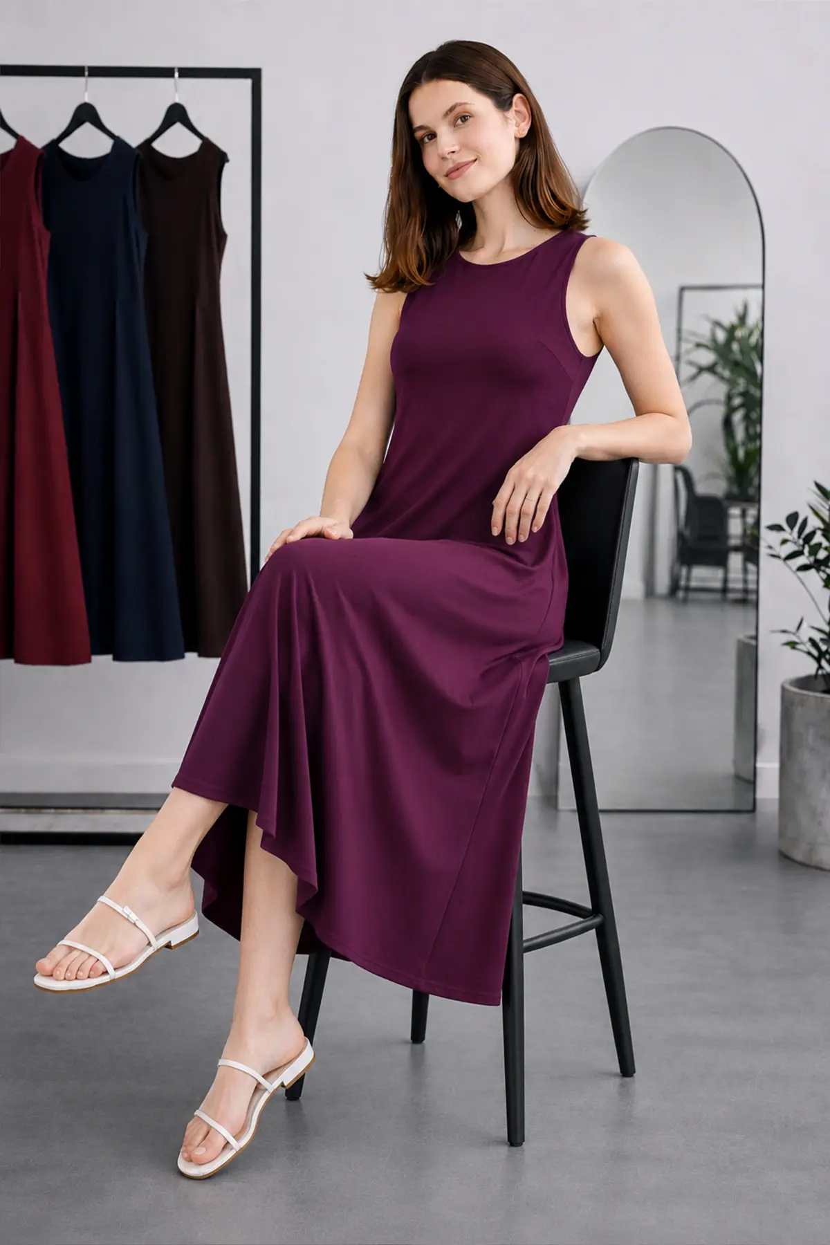 Sleeveless Undershirt Dress-detail