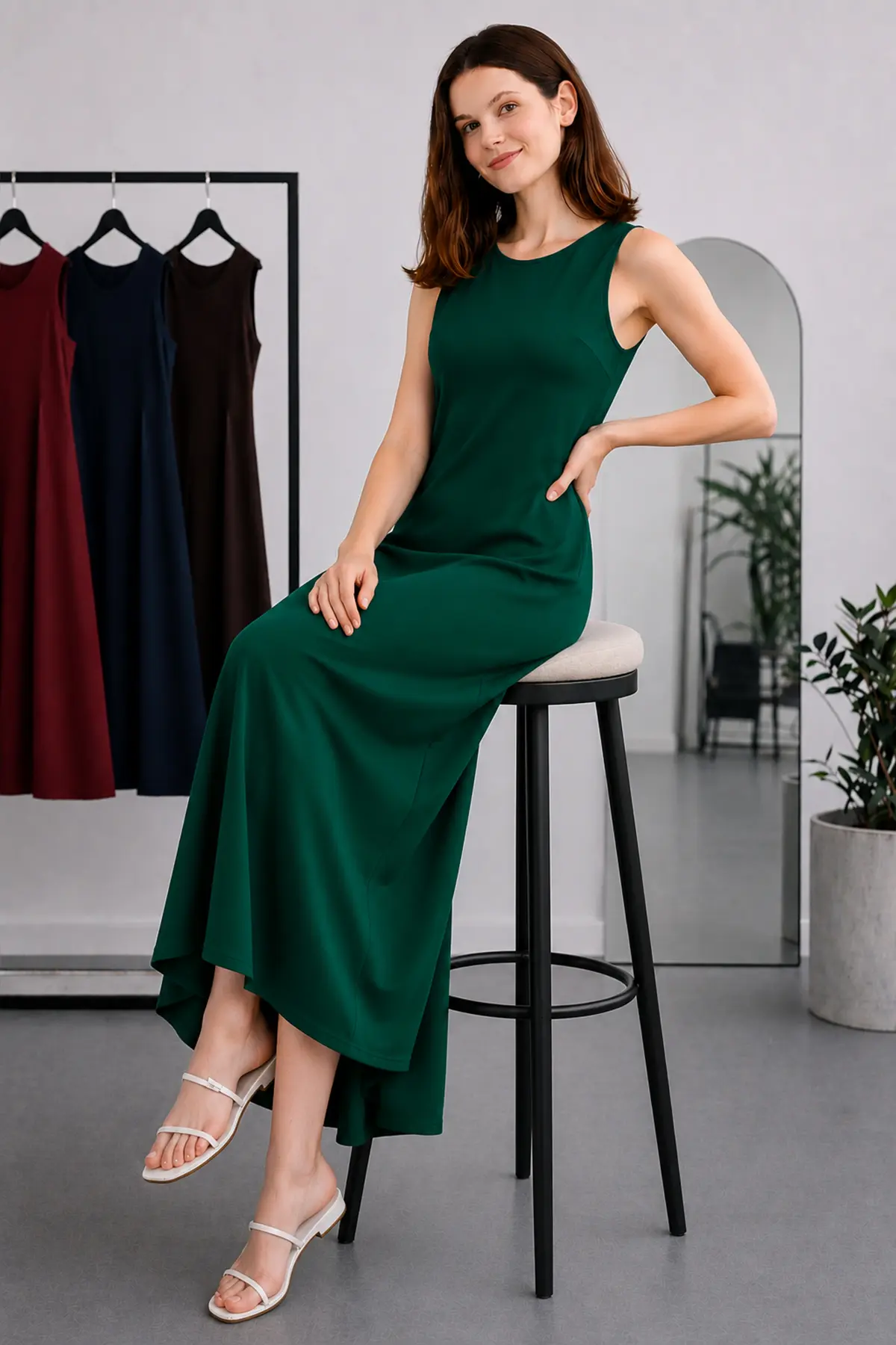 Sleeveless Undershirt Dress-detail