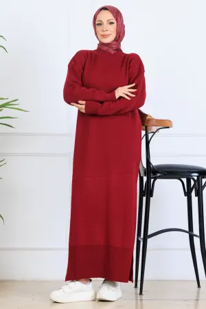 Slit Detailed Knit Dress