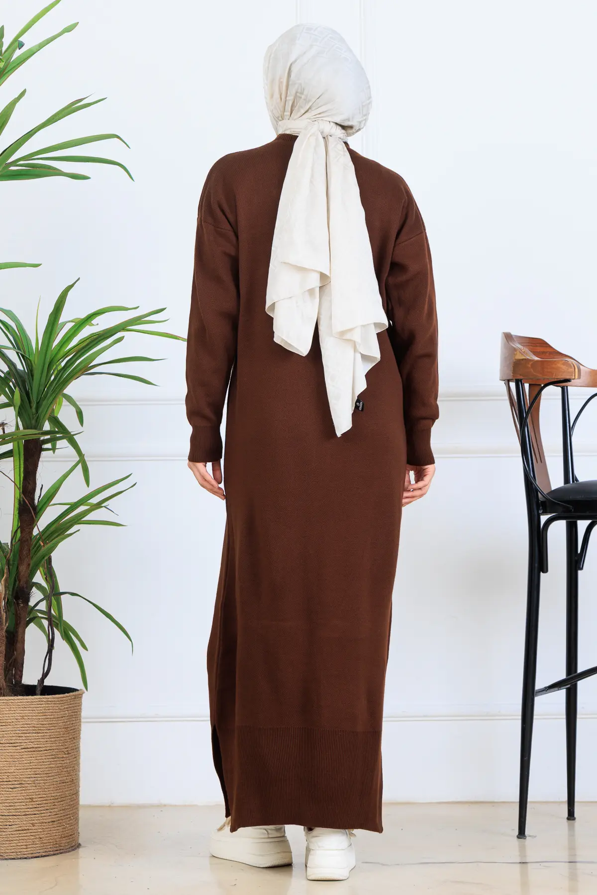 Slit Detailed Knit Dress-detail