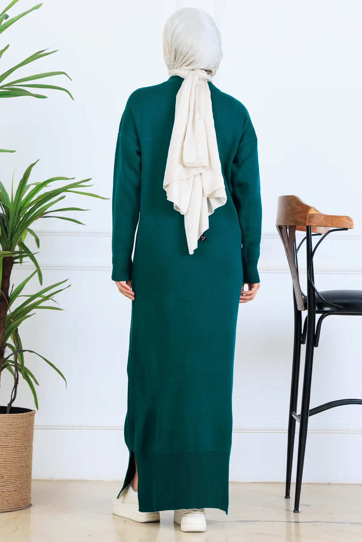 Slit Detailed Knit Dress-detail