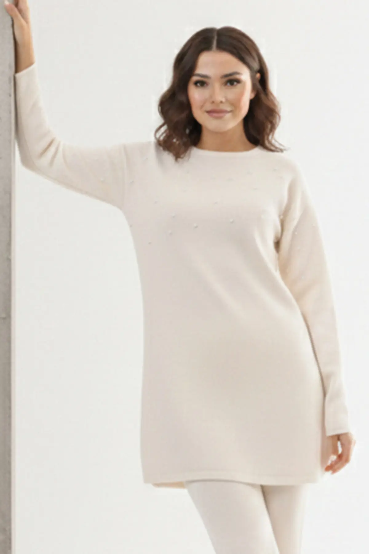 Stone Detail Knitted Tunic-detail