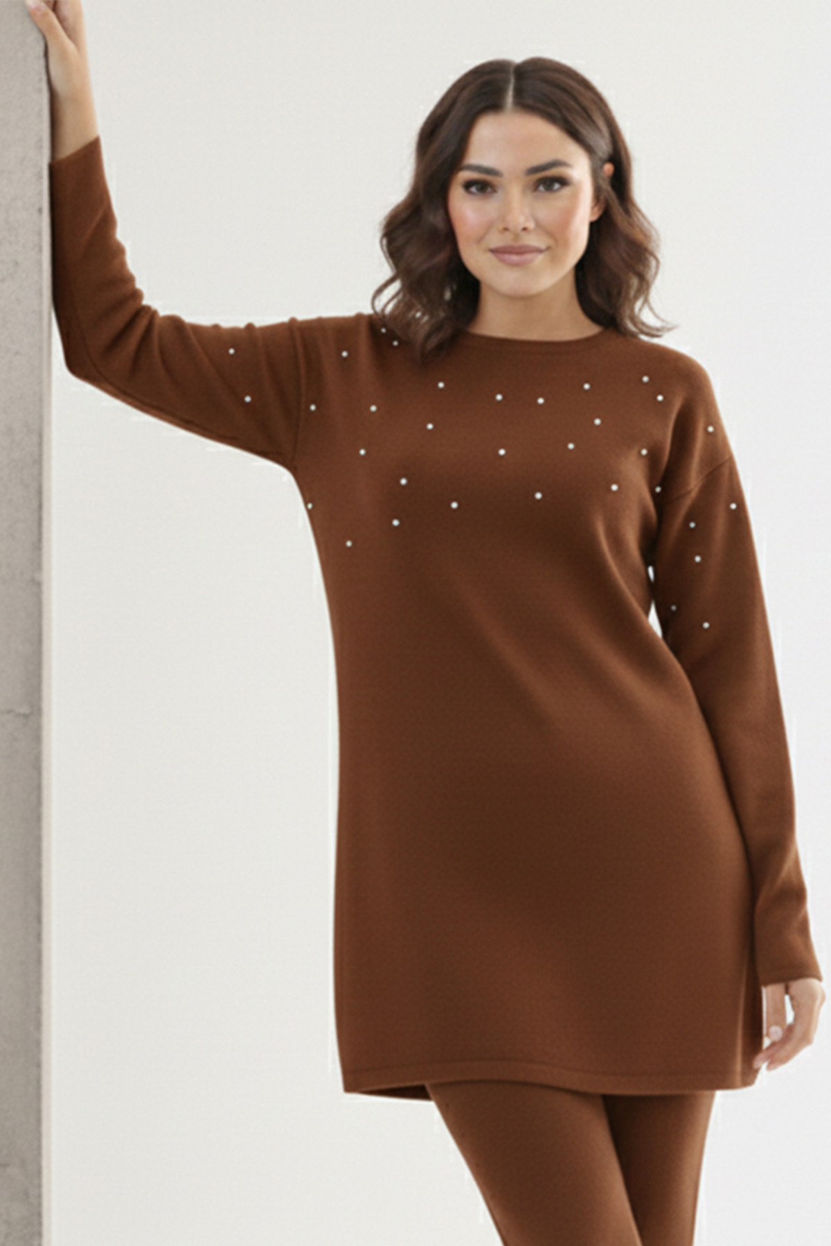 Stone Detail Knitted Tunic