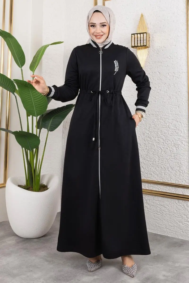 Stone Detailed Abaya-detail