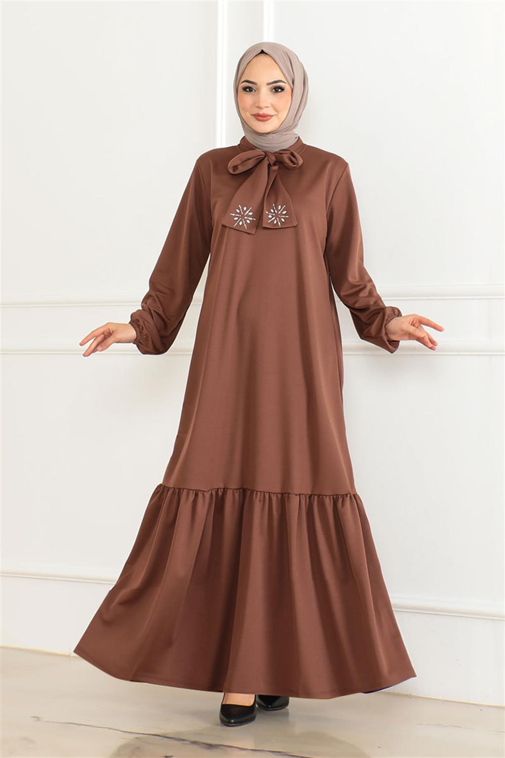 Stone Detailed Hijab Dress