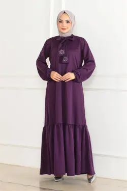 Stone Detailed Hijab Dress