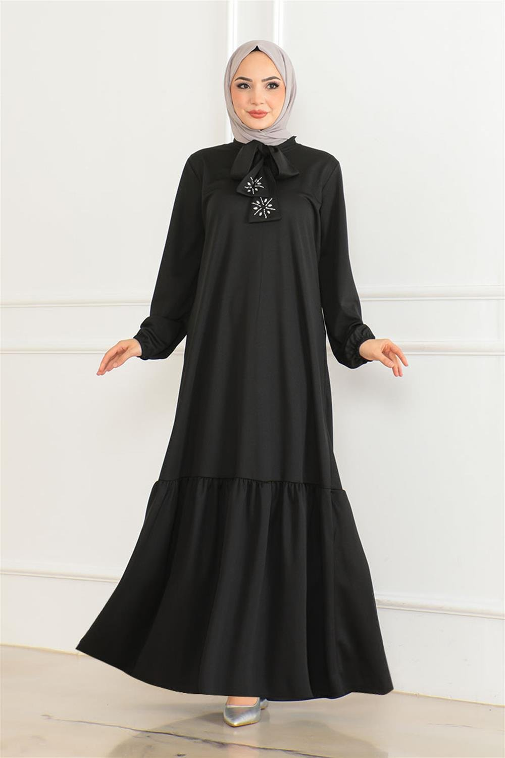 Stone Detailed Hijab Dress