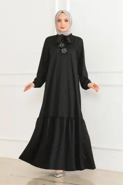 Stone Detailed Hijab Dress