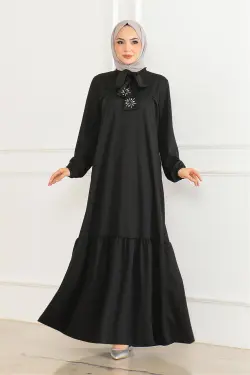 Stone Detailed Hijab Dress