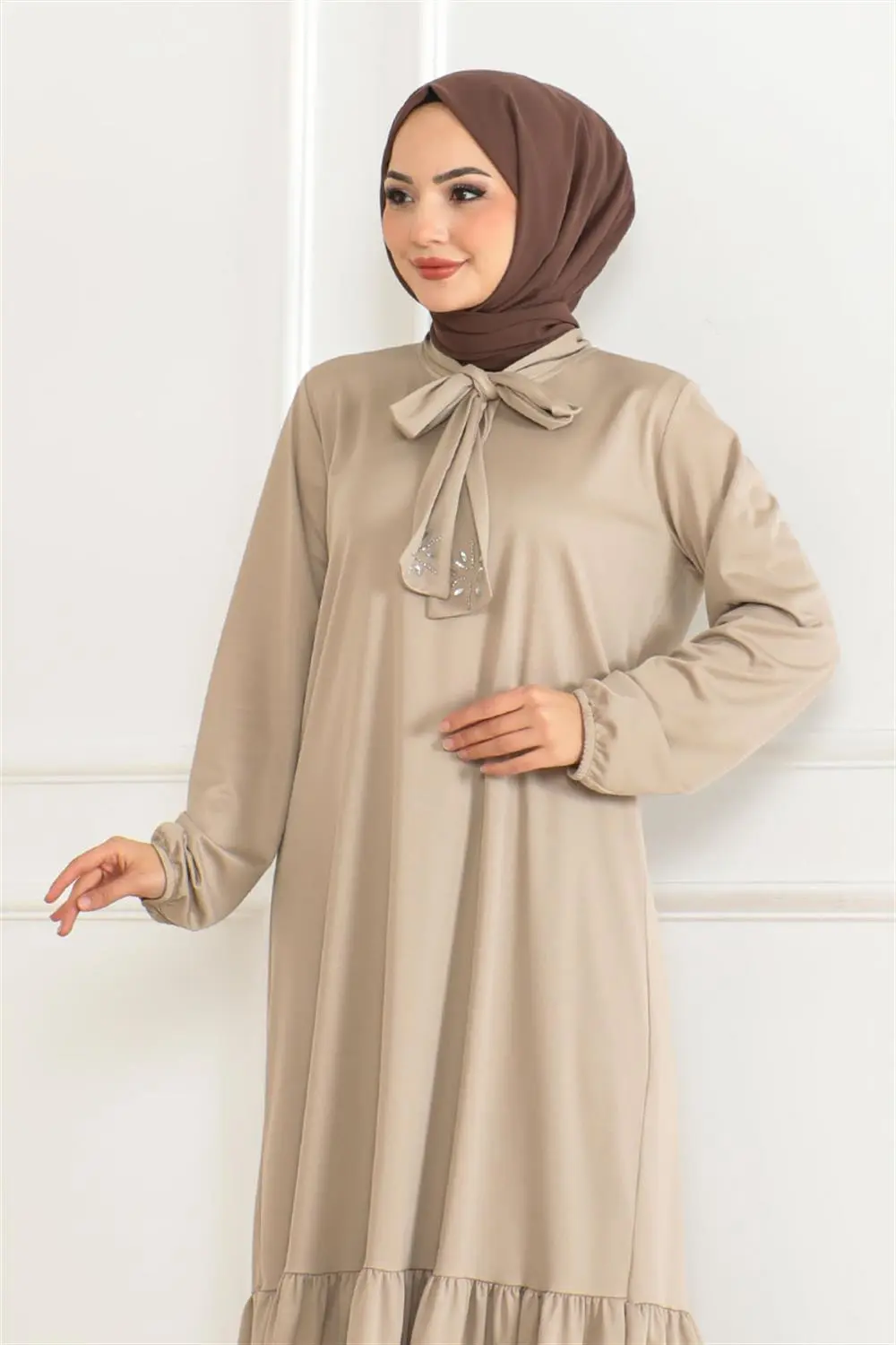 Stone Detailed Hijab Dress-detail
