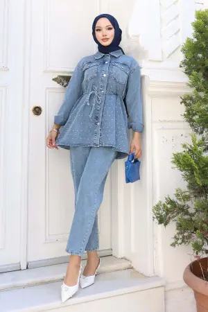 Stone Detailed Tie Suit