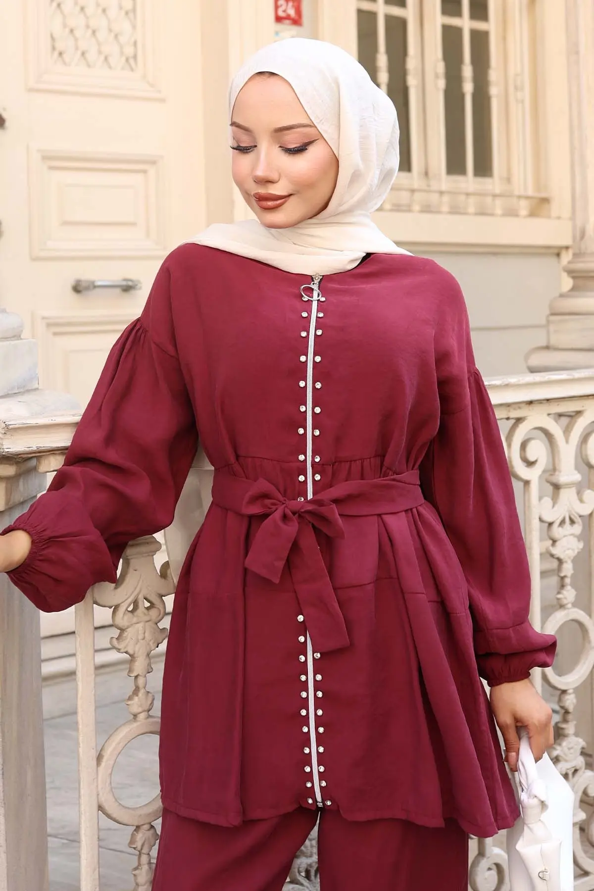 Stone Detailed Two Piece Set-detail