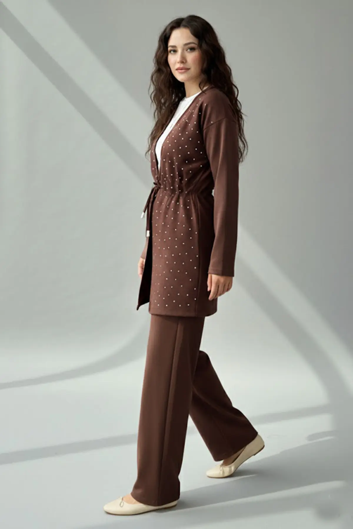 Stone Embellished Hijab Two-piece Set-detail