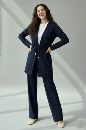 Stone Embellished Hijab Two-piece Set