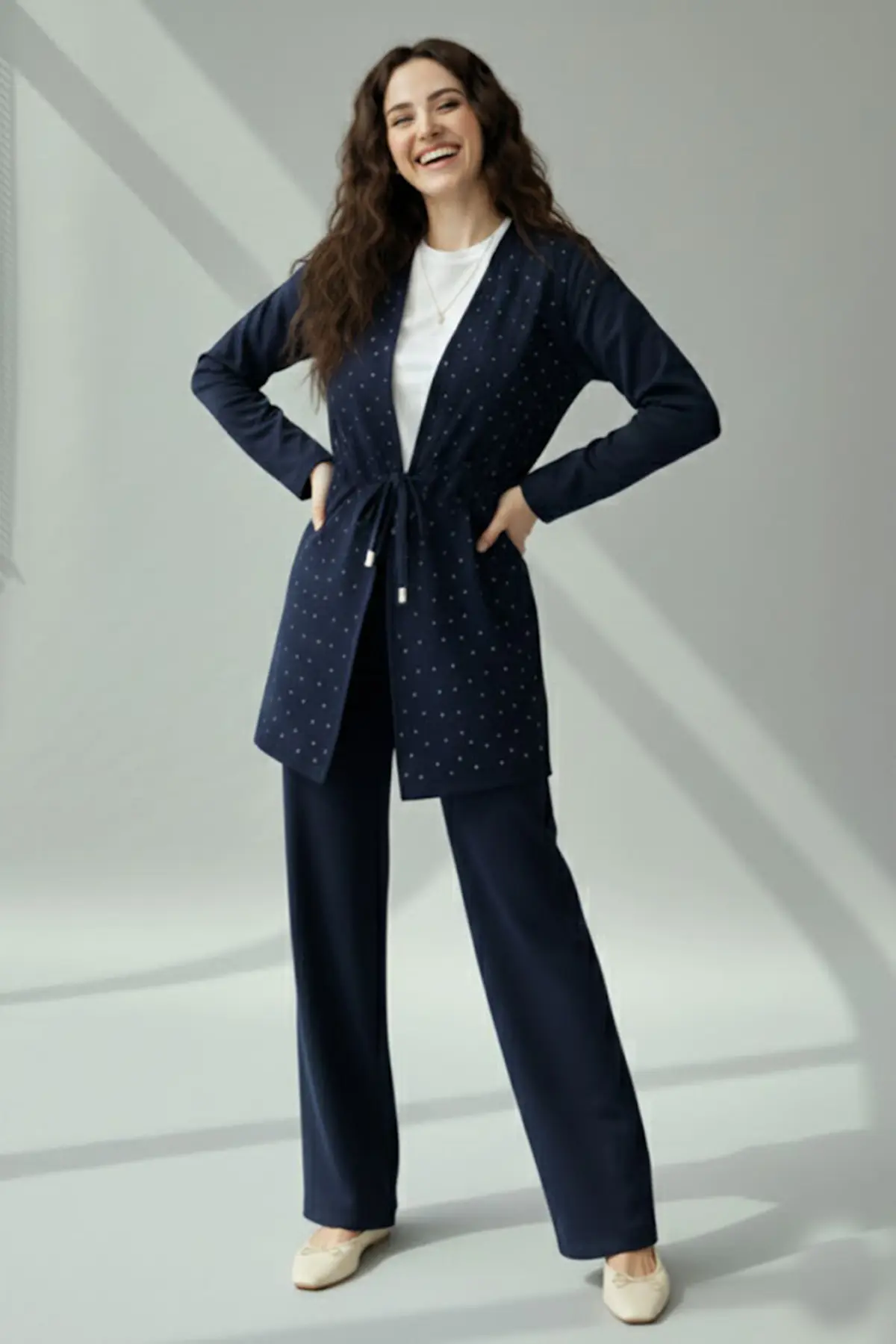 Stone Embellished Hijab Two-piece Set