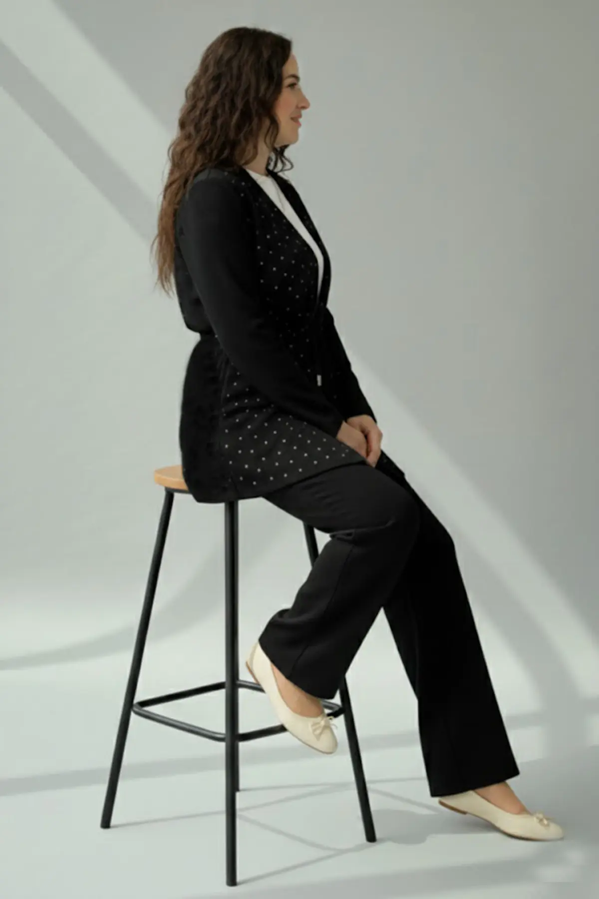 Stone Embellished Hijab Two-piece Set-detail