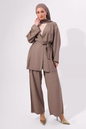 Stone Embellished Two-piece Set