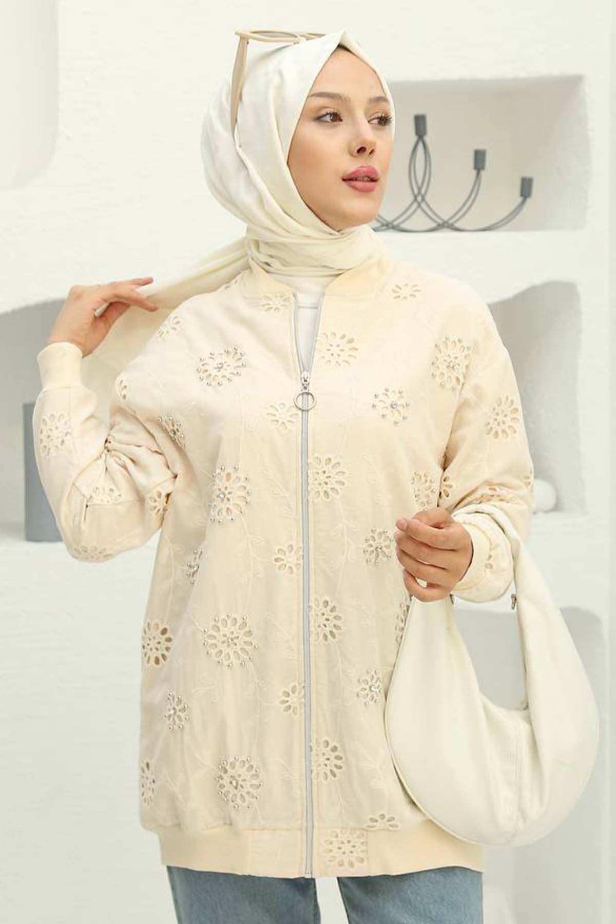 Stone Embroidered Brode Cardigan