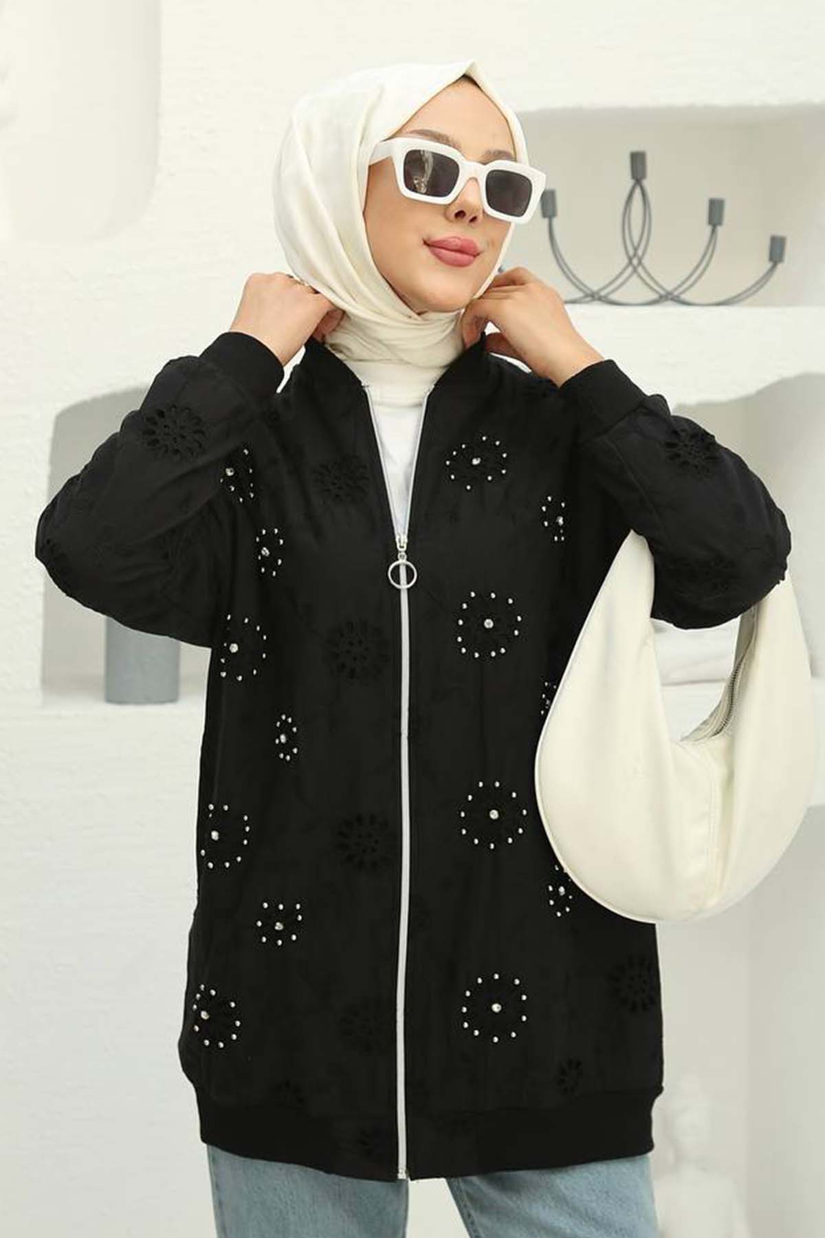 Stone Embroidered Brode Cardigan