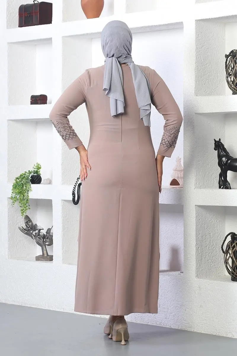 Stone Embroidered Hijab Dress-detail