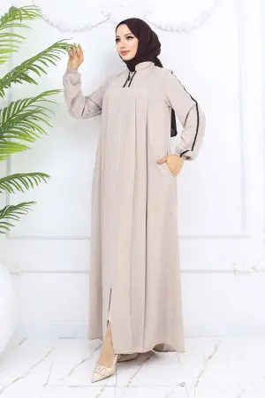 Stripe Detailed Robe Abaya