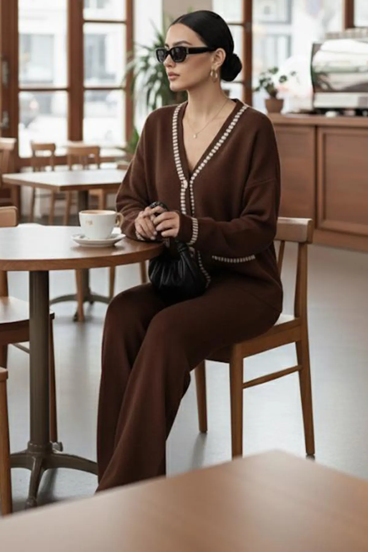 Striped Jacket Set-detail