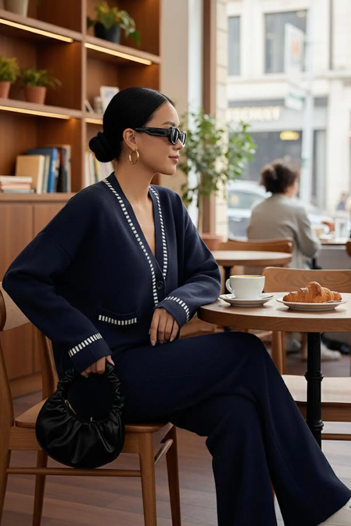 Striped Jacket Set-detail