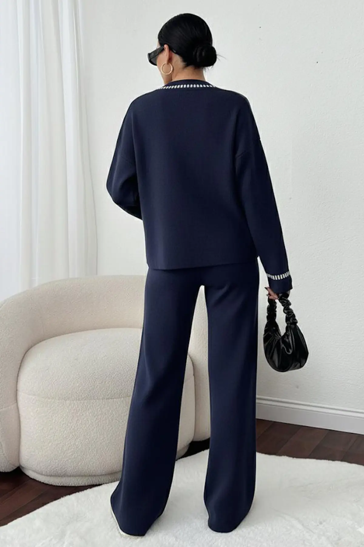 Striped Jacket Set-detail