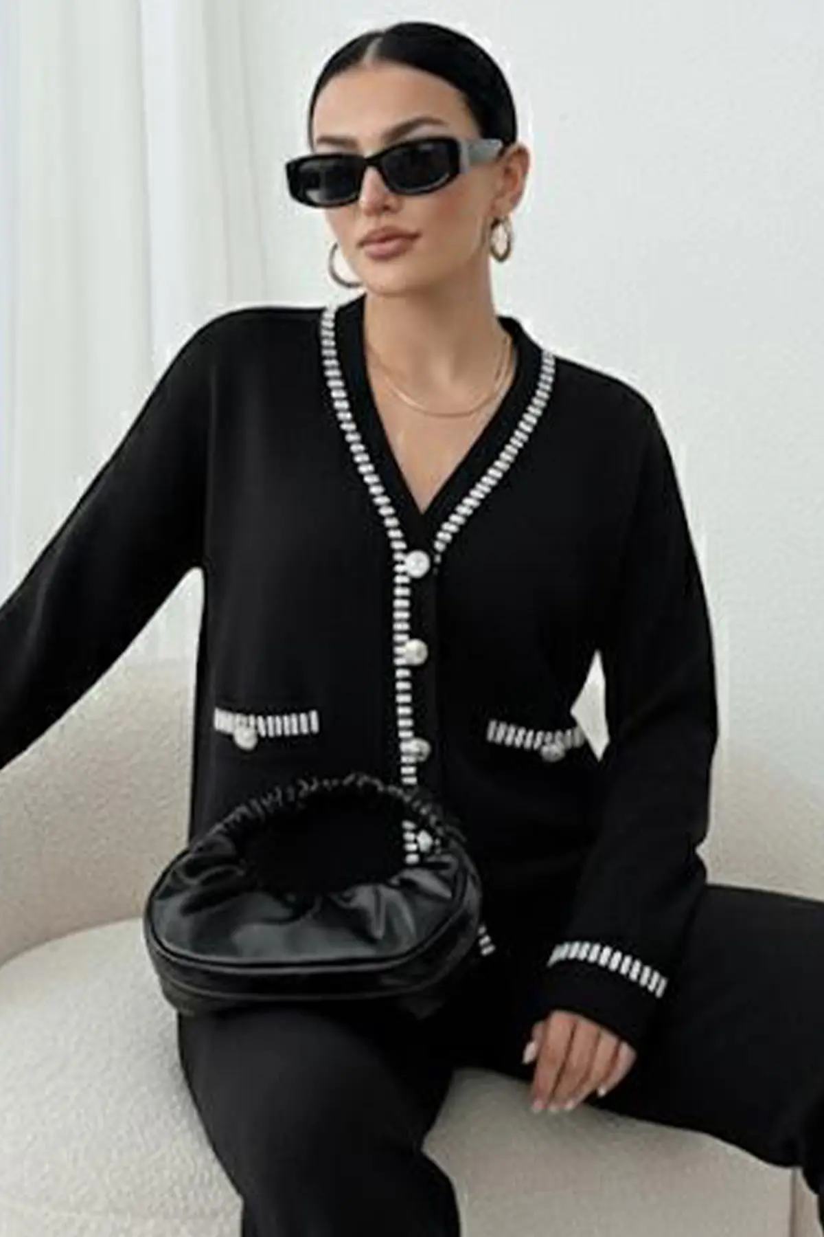 Striped Jacket Set-detail