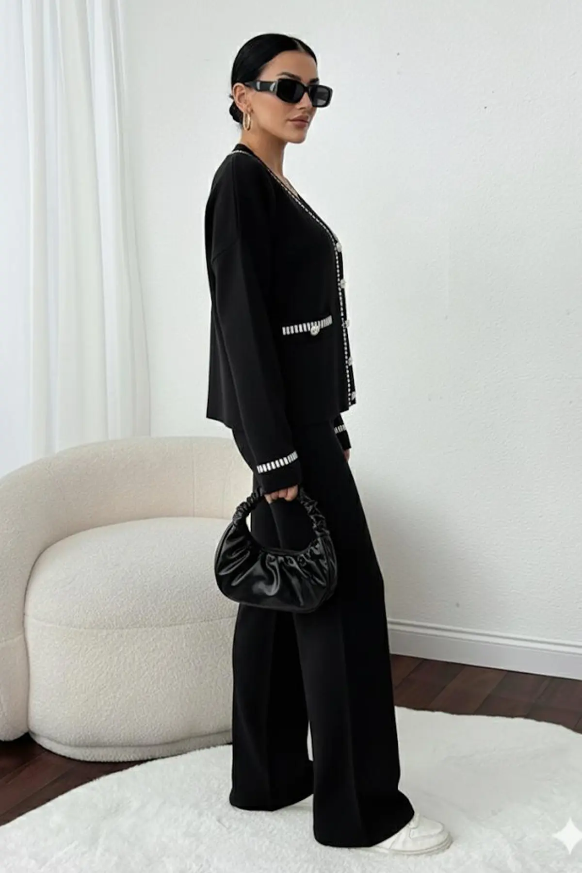 Striped Jacket Set-detail