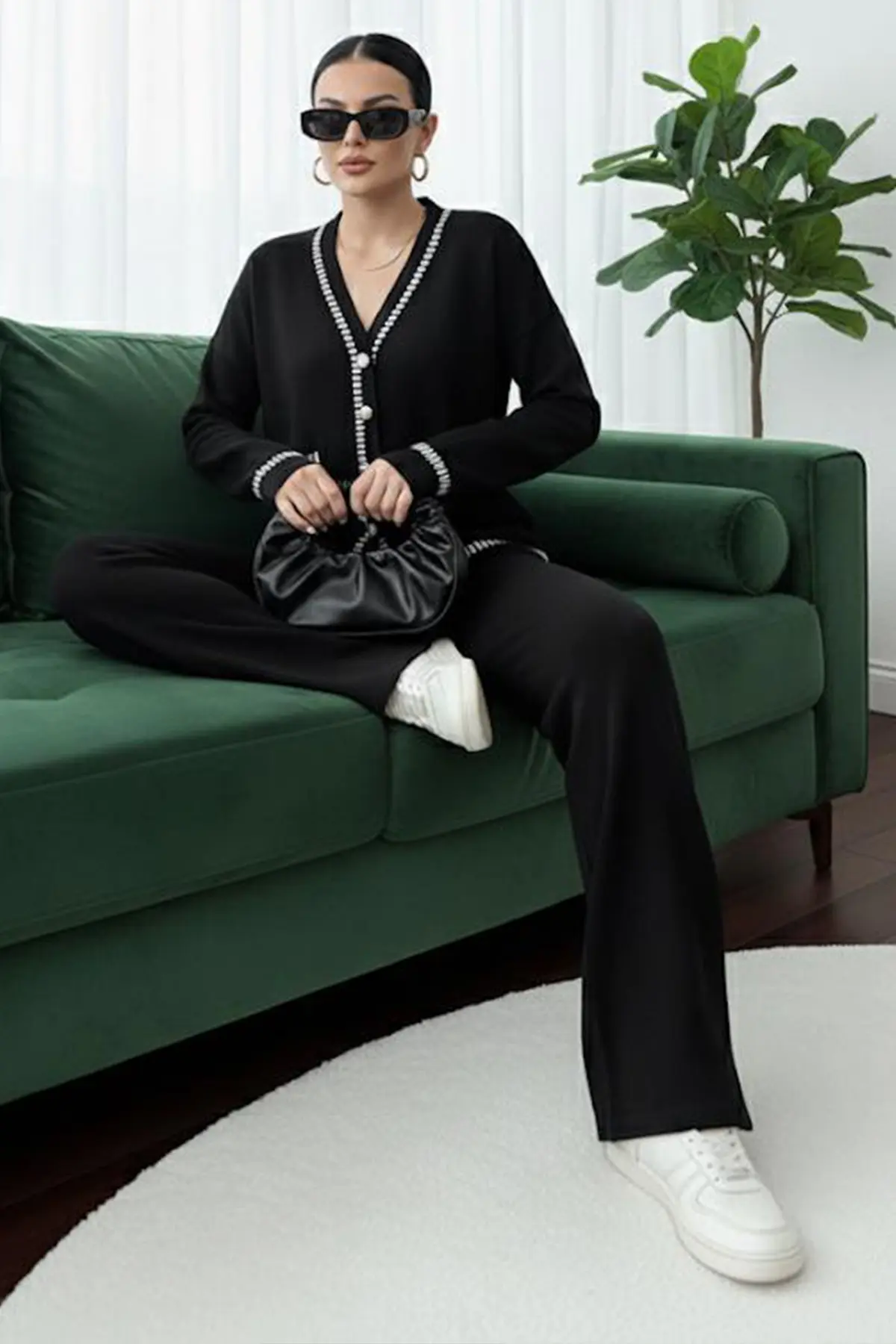 Striped Jacket Set-detail