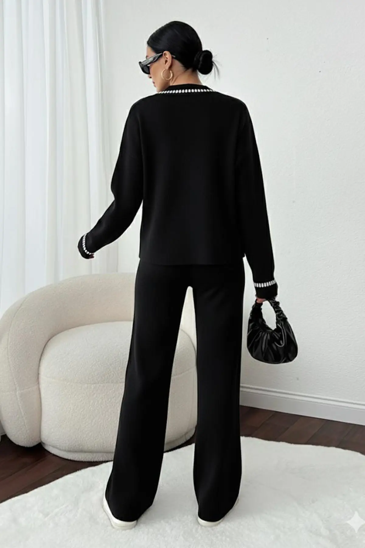 Striped Jacket Set-detail