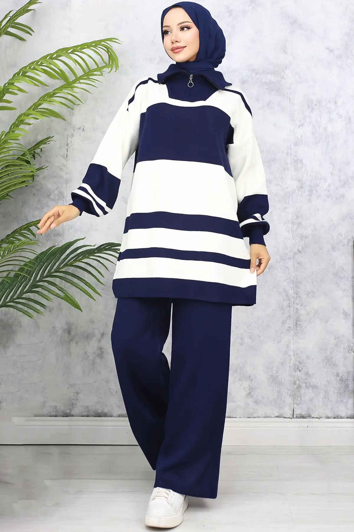 Striped Knitwear Suit