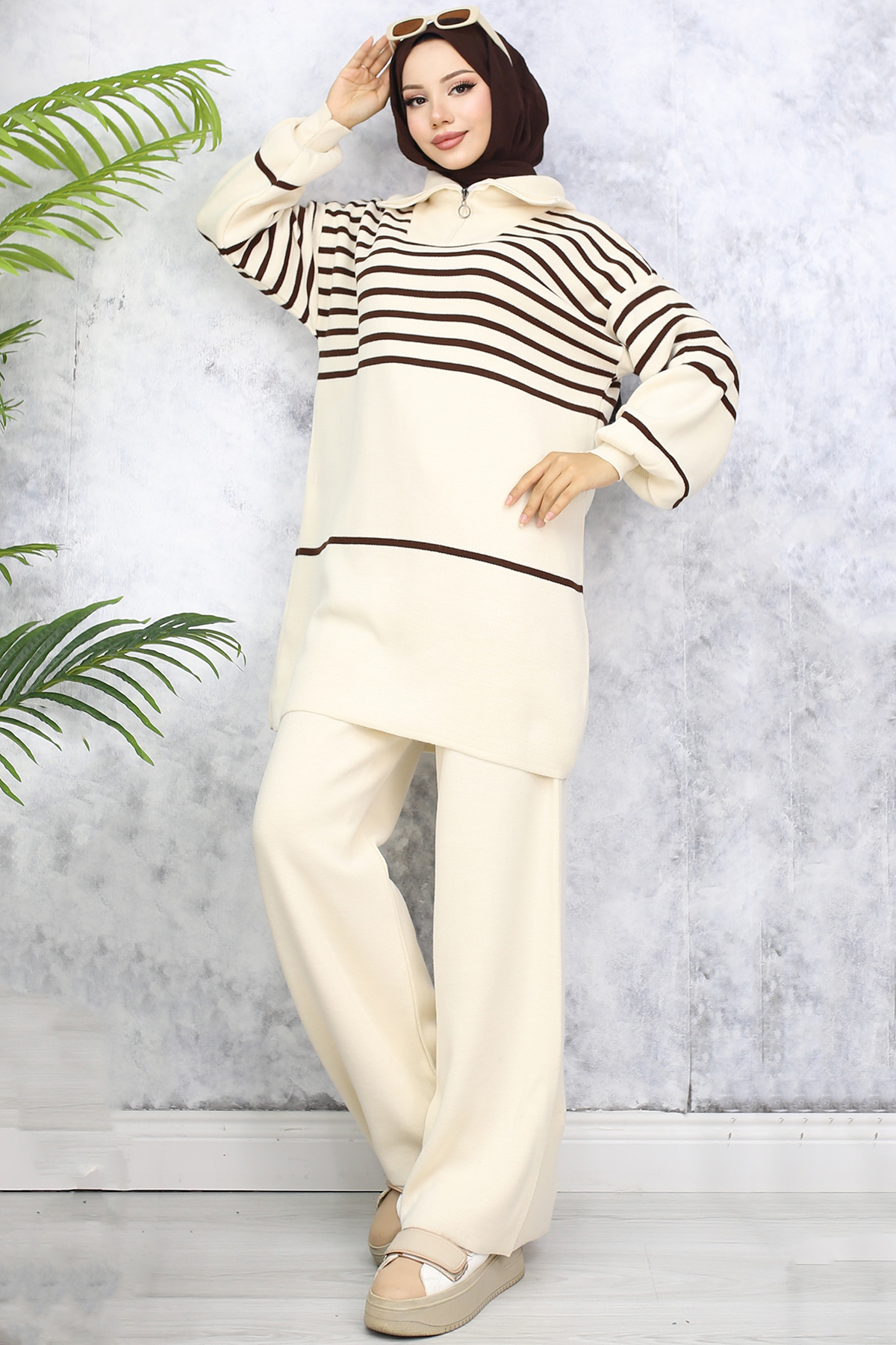 Striped Knitwear Suit