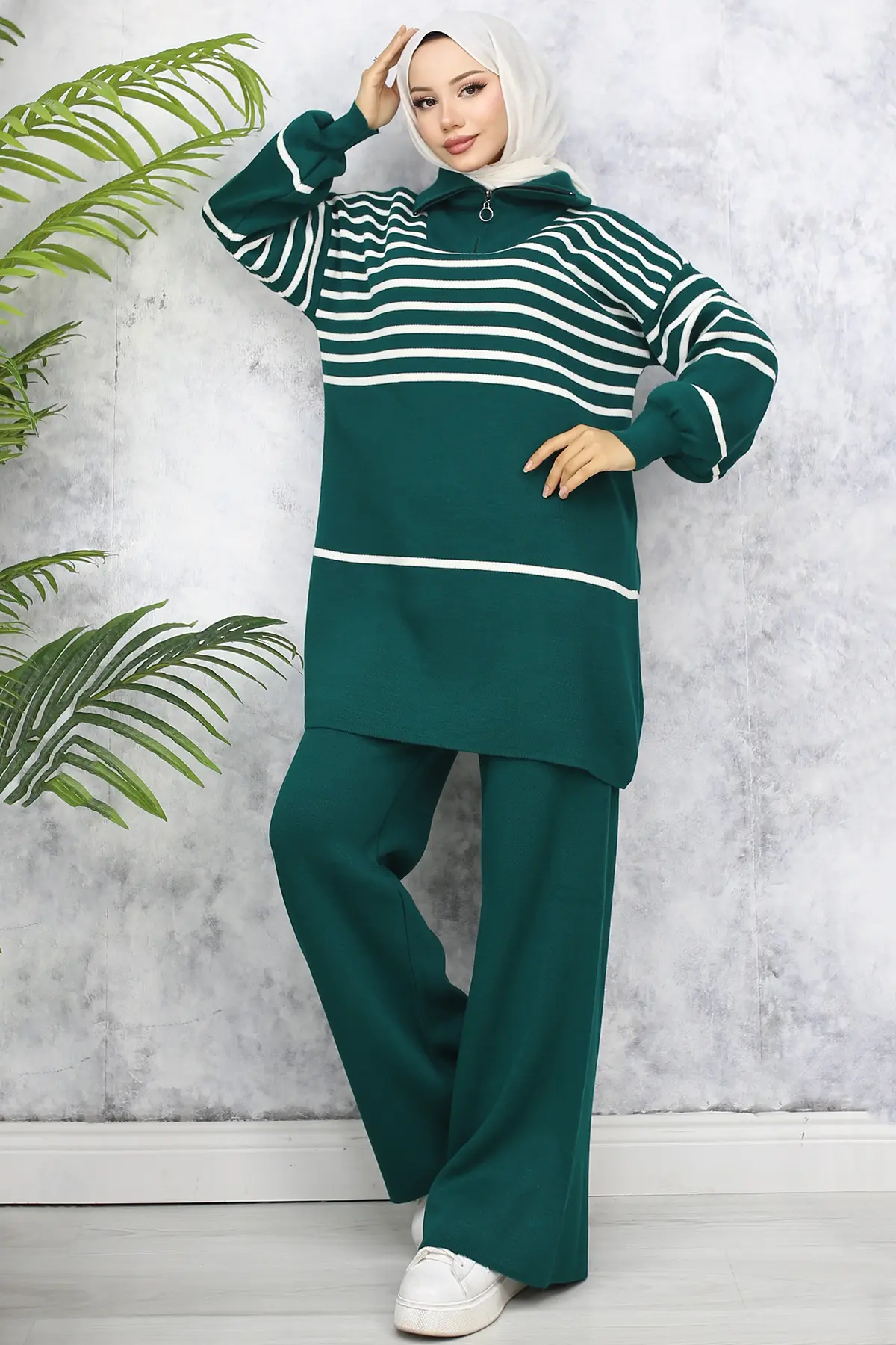 Striped Knitwear Suit