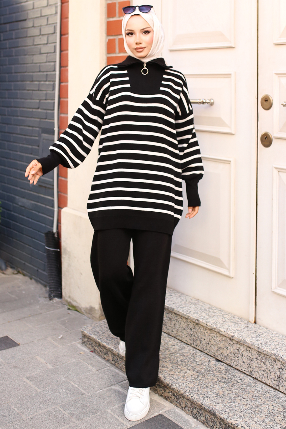 Striped Knitwear Suit