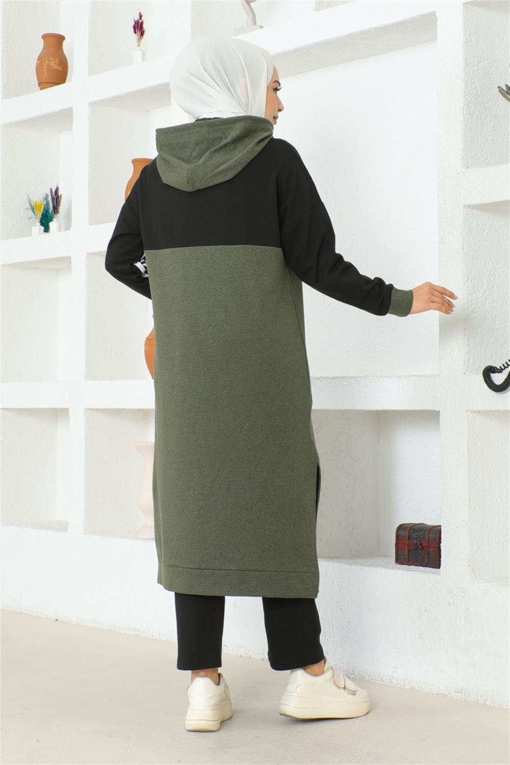 Striped Slit Sports Suit