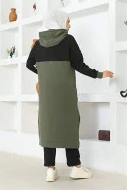 Striped Slit Sports Suit